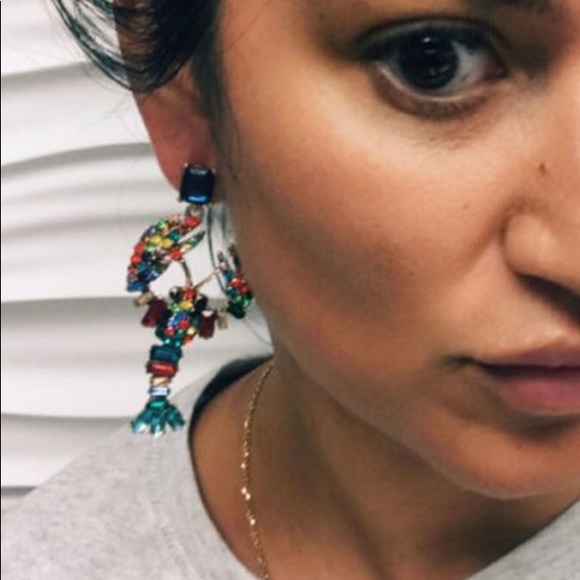 Lobster Multi-Crystal Statement Earring,NWT - Picture 5 of 7